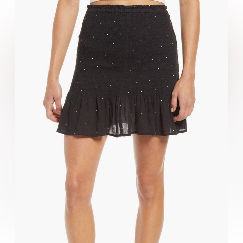 B.P. Smocked Polka Dot Mini Skirt Size M